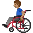 man in manual wheelchair: medium skin tone untuk platform Samsung