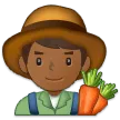 man farmer: medium-dark skin tone لمنصة Samsung