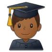 Samsung platformu için man student: medium-dark skin tone