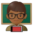 man teacher: medium-dark skin tone för Samsung-plattform