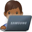 man technologist: medium-dark skin tone สำหรับแพลตฟอร์ม Samsung