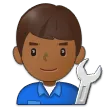 man mechanic: medium-dark skin tone für Samsung Plattform