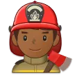 man firefighter: medium-dark skin tone สำหรับแพลตฟอร์ม Samsung