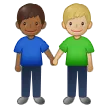 Samsung 플랫폼을 위한 men holding hands: medium-dark skin tone, medium-light skin tone