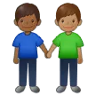 men holding hands: medium-dark skin tone, medium skin tone per la piattaforma Samsung