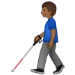 man with white cane: medium-dark skin tone alustalla Samsung
