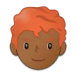 Samsung platformu için man: medium-dark skin tone, red hair