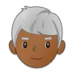 Samsung platformu için man: medium-dark skin tone, white hair