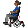 man in motorized wheelchair: medium-dark skin tone สำหรับแพลตฟอร์ม Samsung