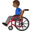 man in manual wheelchair: medium-dark skin tone für Samsung Plattform