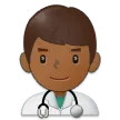 man health worker: medium-dark skin tone pentru platforma Samsung