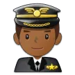 man pilot: medium-dark skin tone لمنصة Samsung