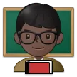 man teacher: dark skin tone för Samsung-plattform