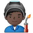 man factory worker: dark skin tone สำหรับแพลตฟอร์ม Samsung