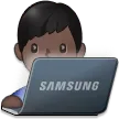 man technologist: dark skin tone สำหรับแพลตฟอร์ม Samsung