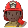 man firefighter: dark skin tone สำหรับแพลตฟอร์ม Samsung