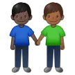 Samsung 플랫폼을 위한 men holding hands: dark skin tone, medium-dark skin tone