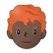 Samsung platformu için man: dark skin tone, red hair