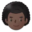 man: dark skin tone, curly hair สำหรับแพลตฟอร์ม Samsung