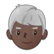 Samsung platformu için man: dark skin tone, white hair