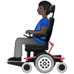 man in motorized wheelchair: dark skin tone สำหรับแพลตฟอร์ม Samsung