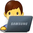man technologist voor Samsung platform