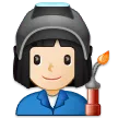 woman factory worker: light skin tone pentru platforma Samsung
