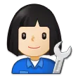 woman mechanic: light skin tone per la piattaforma Samsung