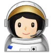 woman astronaut: light skin tone pentru platforma Samsung