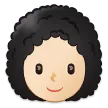 woman: light skin tone, curly hair لمنصة Samsung