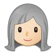 woman: light skin tone, white hair untuk platform Samsung