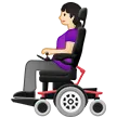 woman in motorized wheelchair: light skin tone لمنصة Samsung