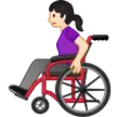 woman in manual wheelchair: light skin tone สำหรับแพลตฟอร์ม Samsung