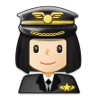 woman pilot: light skin tone untuk platform Samsung