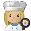 woman cook: medium-light skin tone สำหรับแพลตฟอร์ม Samsung