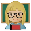 woman teacher: medium-light skin tone pour la plateforme Samsung