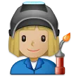 Samsung platformu için woman factory worker: medium-light skin tone