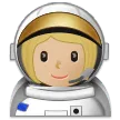 woman astronaut: medium-light skin tone สำหรับแพลตฟอร์ม Samsung