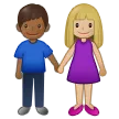 Samsung dla platformy woman and man holding hands: medium-light skin tone, medium-dark skin tone