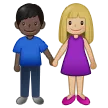 Samsung dla platformy woman and man holding hands: medium-light skin tone, dark skin tone
