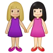 Samsung dla platformy women holding hands: medium-light skin tone, light skin tone
