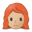 woman: medium-light skin tone, red hair สำหรับแพลตฟอร์ม Samsung