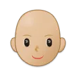 Samsung platformu için woman: medium-light skin tone, bald