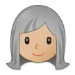 woman: medium-light skin tone, white hair สำหรับแพลตฟอร์ม Samsung