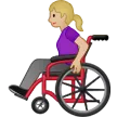 woman in manual wheelchair: medium-light skin tone สำหรับแพลตฟอร์ม Samsung