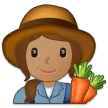 woman farmer: medium skin tone til Samsung platform