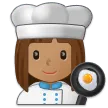 woman cook: medium skin tone สำหรับแพลตฟอร์ม Samsung