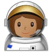 Samsung platformu için woman astronaut: medium skin tone