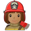 woman firefighter: medium skin tone pentru platforma Samsung