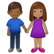 woman and man holding hands: medium skin tone, medium-dark skin tone for Samsung platform